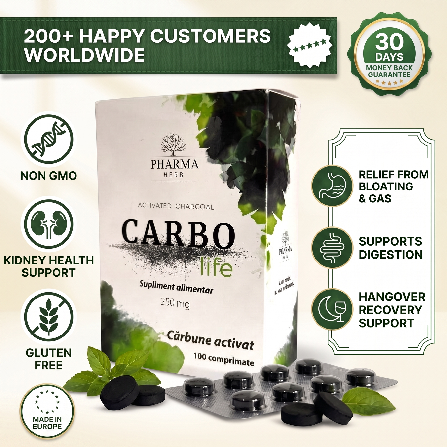 Carbo Life - Premium Activated Charcoal Tablets