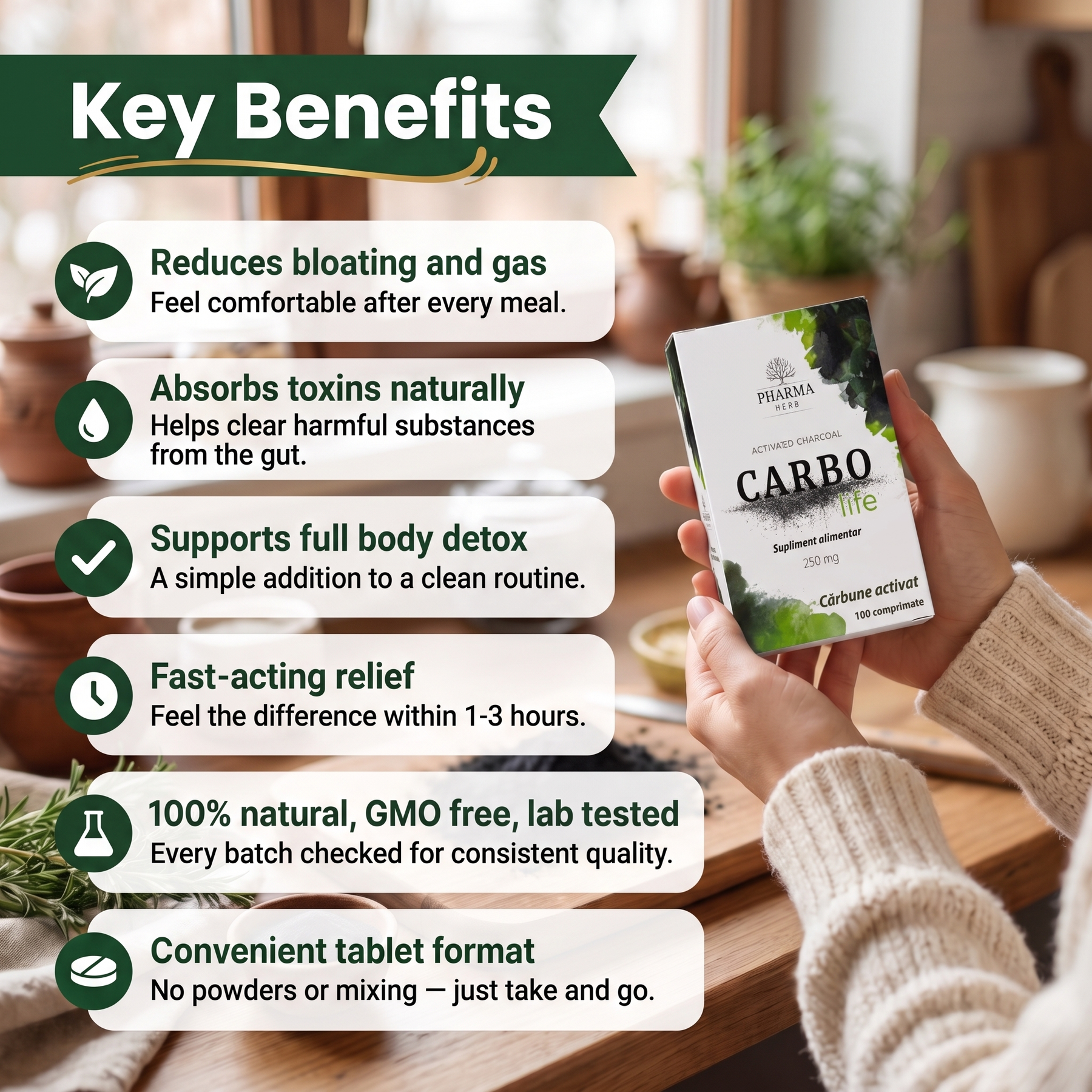 Carbo Life - Premium Activated Charcoal Tablets